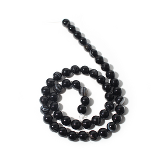 Banded Black Onyx Bead Strand