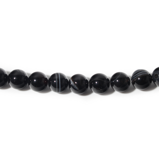 Banded Black Onyx Bead Strand