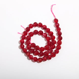Fuschia Agate Faceted - Round Strand 15" - 8mm from The Rock Space
