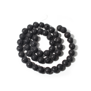 Black Lava Bead Strand