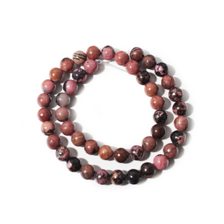 Dark Rhodochrosite - Round Strand 15" - 8mm from Stonebridge Imports