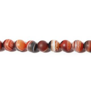 Banded Onyx (Sardonyx) Bead Strand