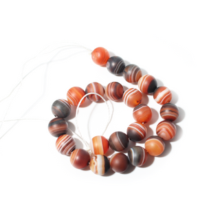 Banded Onyx (Sardonyx) Bead Strand