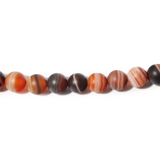 Banded Onyx (Sardonyx) Bead Strand