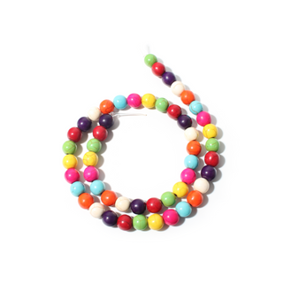 Multi-Colour Howlite Bead Strand (Enhanced)