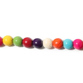 Multi-Colour Howlite Bead Strand (Enhanced)