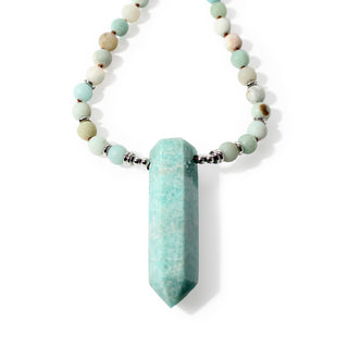 Amazonite Matte Mala w/ Point - 8mm - 108 Beads from The Rock Space