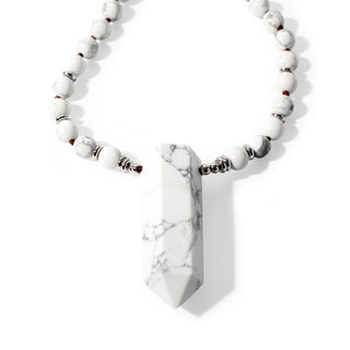 Howlite White Mala w/ Point - 8mm - 108 Beads from The Rock Space