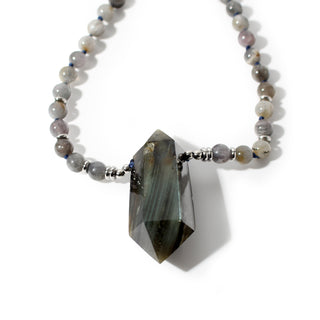 Labradorite Mala w/ DT Point - 8mm - 108 Beads from Stonebridge Imports