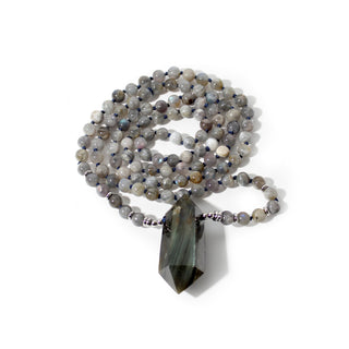 Labradorite Mala w/ DT Point - 8mm - 108 Beads from The Rock Space