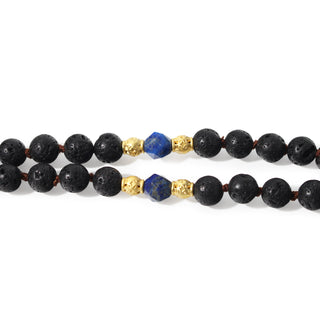 Lava Stone Mala w/ Clear Quartz Buddha Head - 8mm - 82 Beads from The Rock Space