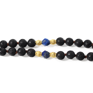 Lava Stone Mala w/ Clear Quartz Buddha Head - 8mm - 82 Beads from The Rock Space
