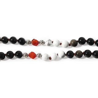 Obsidian Gold Sheen Mala w/ Obsidian Buddha Head - 8mm - 82 Beads from The Rock Space