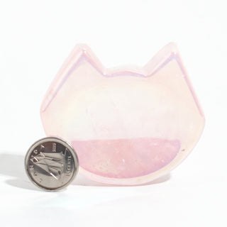 Rose Quartz Aura-Plated Cat Head Bowl from Stonebridge Imports