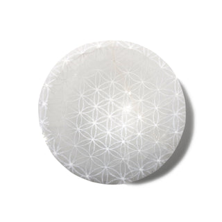 Selenite Bowl - Flower of Life - Round 4"    from Stonebridge Imports
