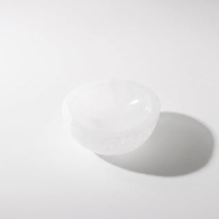 Selenite Bowl - Round 2", new photo on a clean white background. Stonebridge Imports.