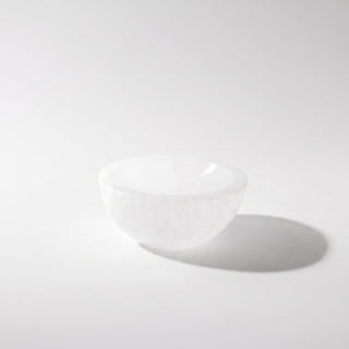Selenite Bowl - Round 2", new photo on a clean white background. Stonebridge Imports.