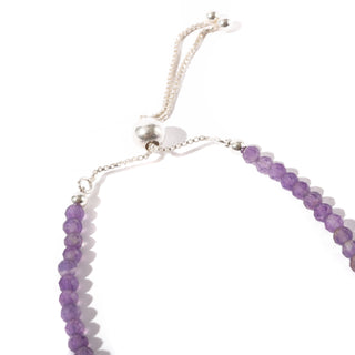 Amethyst Faceted Bead Bracelet -3mm - Sterling Silver    from Stonebridge Imports