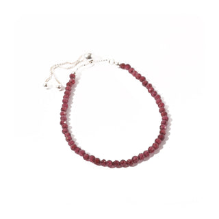 Garnet Faceted Bead Bracelet -3mm - Sterling Silver    from Stonebridge Imports