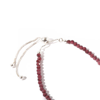 Garnet Faceted Bead Bracelet -3mm - Sterling Silver    from Stonebridge Imports