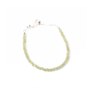 Peridot Faceted Bead Bracelet - 3mm - Sterling Silver from The Rock Space