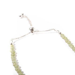Peridot Faceted Bead Bracelet - 3mm - Sterling Silver from The Rock Space