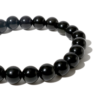 Silver Sheen Obsidian Round Bracelet - 8mm    from Stonebridge Imports