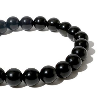 Silver Sheen Obsidian Round Bracelet - 8mm from The Rock Space