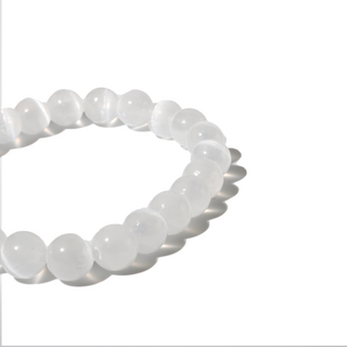 Selenite Round Bracelet - 8mm from Stonebridge Imports