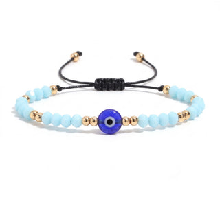 Evil Eye Bracelet with Coloured Beads and Cord - Adjustable from Stonebridge Imports
