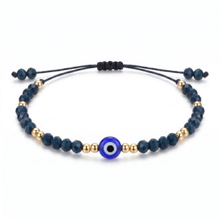 Evil Eye Bracelet with Coloured Beads and Cord - Adjustable from Stonebridge Imports