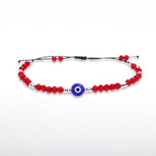 Evil Eye Bracelet with Coloured Beads and Cord - Adjustable from Stonebridge Imports