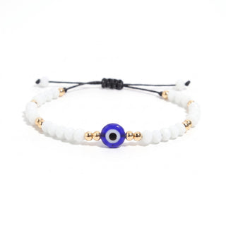 Evil Eye Bracelet with Coloured Beads and Cord - Adjustable from Stonebridge Imports