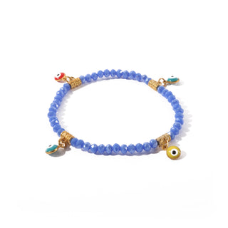 Evil Eye Charm Bracelet - Electroplated, Faceted Periwinkle   from The Rock Space