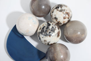 Volcano Agate, Trolleite, Dyed Agate Sphere and Moon OTT Bundle (Enhanced) from Stonebridge Imports