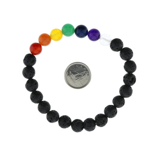 Black Lava Chakra Bracelet - 8mm    from Stonebridge Imports