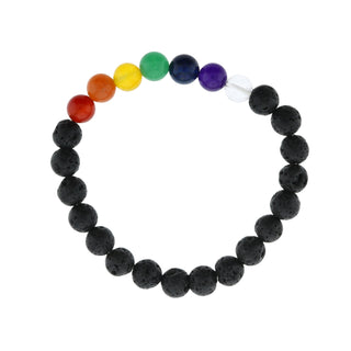 Black Lava Chakra Bracelet - 8mm    from Stonebridge Imports