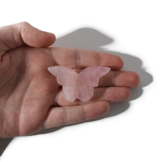 Rose Quartz Butterfly Carving - Small