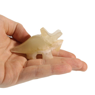 Amber Aragonite Triceratops Dinosaur Carving from The Rock Space