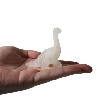 White Aragonite Apatosaurus Dinosaur Carving - 1 3/4" to 2 1/4"    from The Rock Space