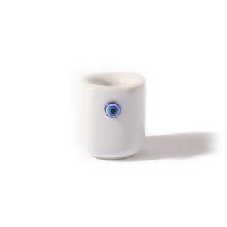Mini Ceramic Candle Holder with Charm Evil Eye   from The Rock Space