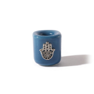 Mini Ceramic Candle Holder with Charm Fatima Hand   from The Rock Space