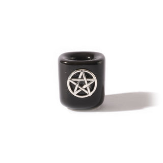 Mini Ceramic Candle Holder with Charm Pentagram   from The Rock Space