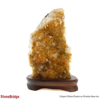 Citrine Cluster on Wood Base U#21 - 10"    from The Rock Space