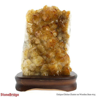 Citrine Cluster on Wood Base U#25 - 8 3/4"    from The Rock Space