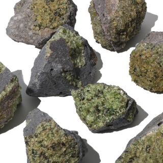 Peridot Clusters on Basalt - 1 kg Flat from The Rock Space