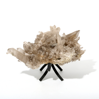 Smoky Quartz Cluster on Iron Stand U#5 - 9" from The Rock Space