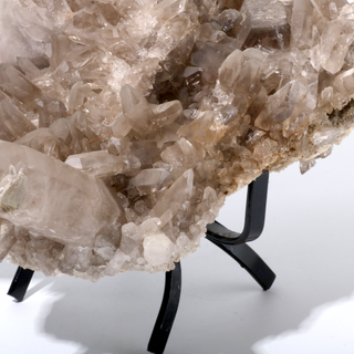 Smoky Quartz Cluster on Iron Stand U#5 - 9" from The Rock Space