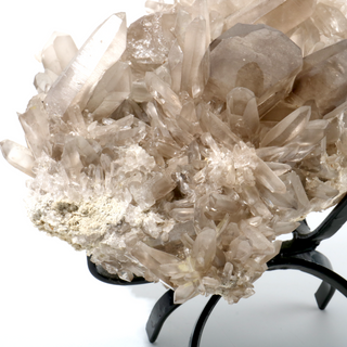 Smoky Quartz Cluster on Iron Stand U#5 - 9" from The Rock Space