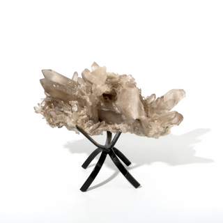 Smoky Quartz Cluster on Iron Stand U#5 - 9" from The Rock Space